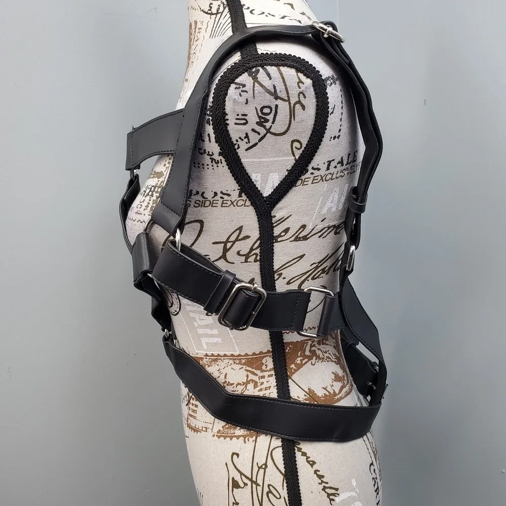 Killstar Age of Darkness Chest Harness Belt Unisex O/S Black Leather KSRA003387